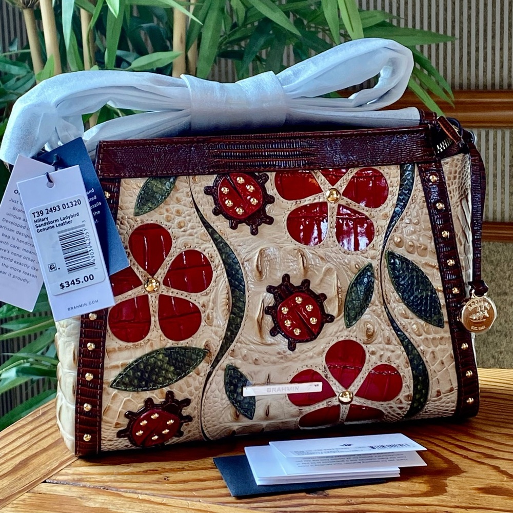 🐞🍃ADORABLE SANDSTONE LADYBIRD HILLARY Brahmin CROSSBODY🐞🍃NWT
